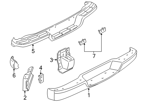 2001 GMC Savana 3500 Rear Bumper Diagram 2 - Thumbnail