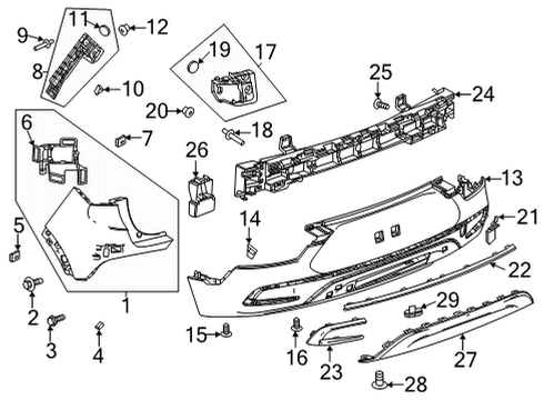 2021 Buick Encore GX Bumper & Components - Rear Diagram 2 - Thumbnail