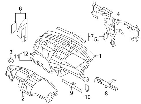 2009 Chevy Aveo Cluster & Switches, Instrument Panel Diagram 1 - Thumbnail