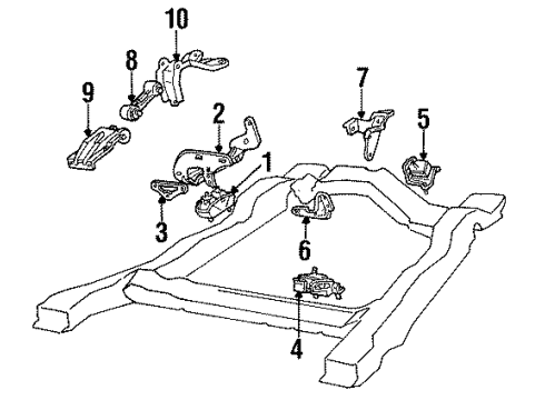 1985 Buick Century Engine & Trans Mounting Diagram 2 - Thumbnail