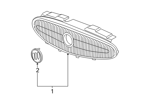 2005 Buick LaCrosse Grille & Components Diagram