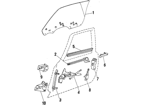 1986 Buick Regal Glass - Front Door Diagram