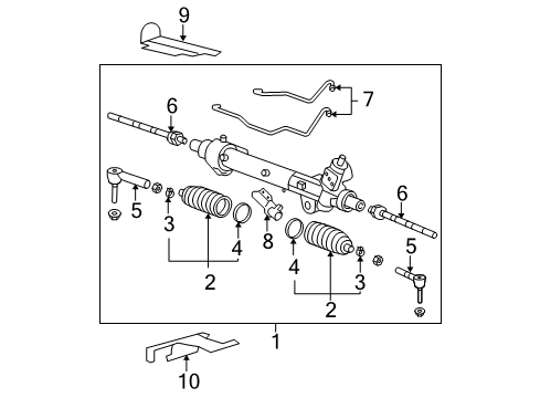 2009 GMC Acadia P/S Pump & Hoses, Steering Gear & Linkage Diagram 2 - Thumbnail