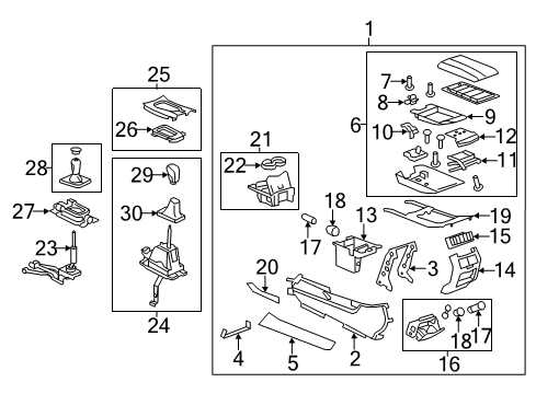 2010 Cadillac CTS Retainer, Front Floor Console *Light Cashmere Diagram for 25977117