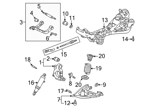 2005 Pontiac Montana Rear Suspension, Control Arm Diagram 1 - Thumbnail