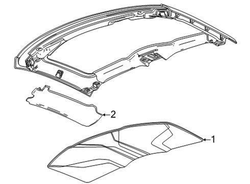 2020 Chevy Corvette Panel Assembly, Hdlng Tr *Skycool Grey Diagram for 84621272