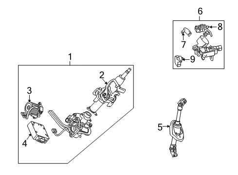 2010 Saturn Vue Steering Column, Steering Wheel & Trim Diagram 1 - Thumbnail