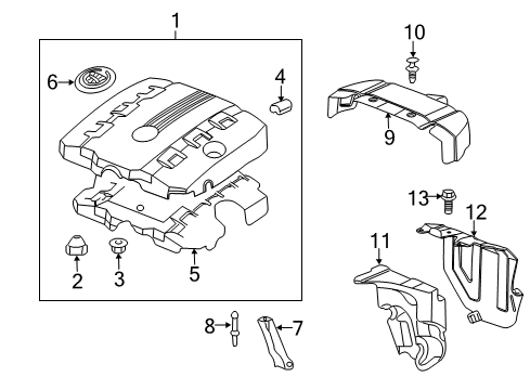 2012 Cadillac CTS Engine Appearance Cover Diagram 2 - Thumbnail