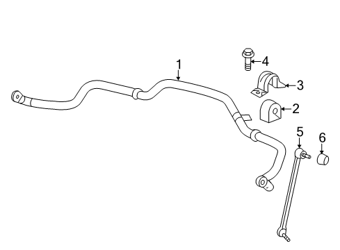 2014 Chevy Captiva Sport Stabilizer Bar & Components - Front Diagram