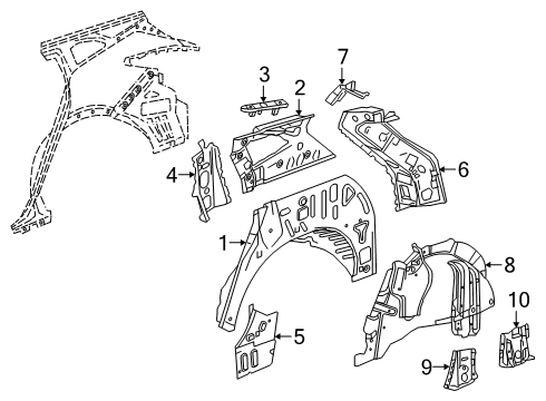 2024 Chevy Blazer Inner Structure - Quarter Panel Diagram