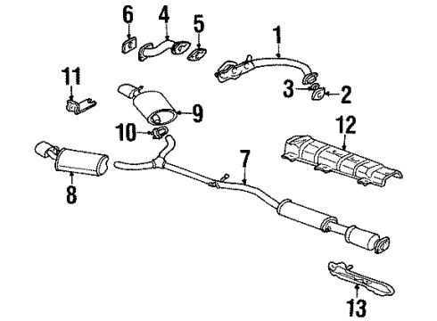 2001 Oldsmobile Aurora Exhaust Components Diagram 1 - Thumbnail