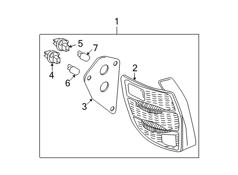 2005 Pontiac Vibe Socket,Rear Turn Signal Lamp Diagram for 88972567