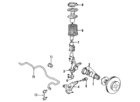 1988 Chevy Nova Strut,Front Suspension Diagram for 22017866