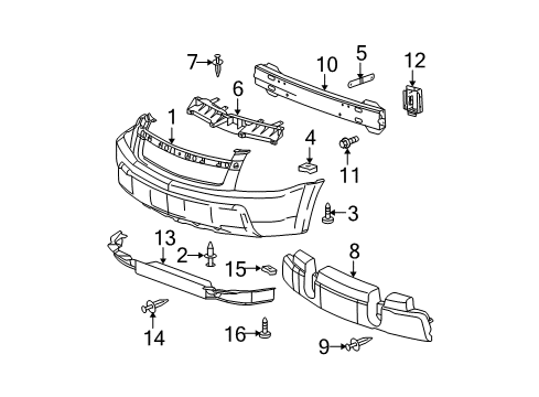 2006 Chevy Equinox Front Bumper Diagram