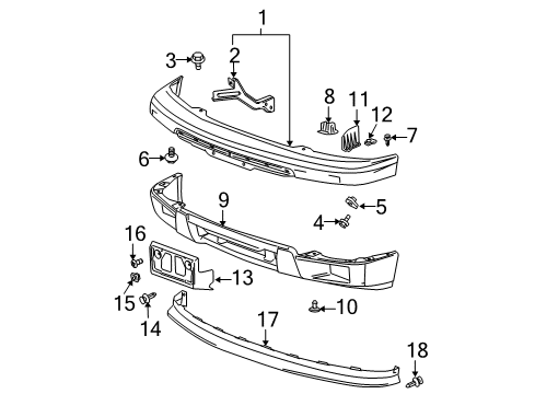 2008 Chevy Colorado Front Bumper Diagram 2 - Thumbnail