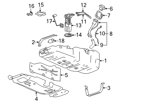 2012 GMC Canyon Fuel System Components, Fuel Delivery Diagram