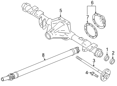 2011 GMC Sierra 1500 Propeller Shaft Assembly *Marked Print Diagram for 15711948