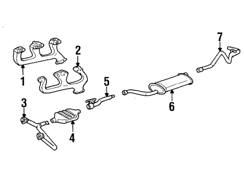 1992 Chevy C1500 Exhaust Components, Exhaust Manifold Diagram 2 - Thumbnail