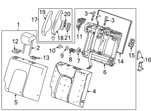 2015 Chevy Sonic Cover Assembly, Rear Seat Back Side *Titanium Diagram for 95264060