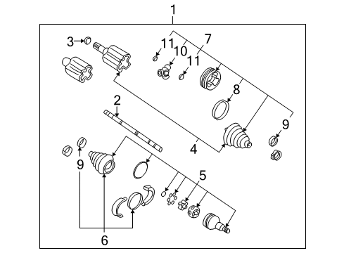 2004 Chevy Blazer Axle Shaft & Joints - Front Diagram