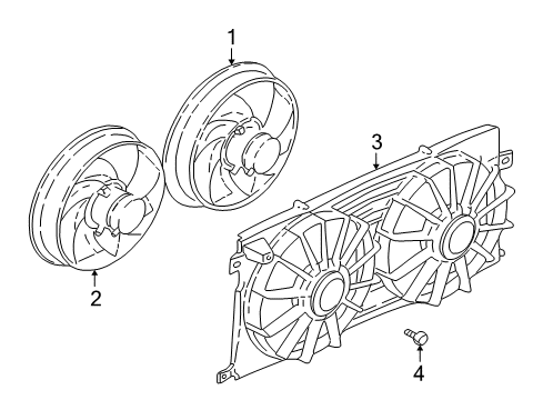 2000 Cadillac Seville Cooling System, Radiator, Water Pump, Cooling Fan Diagram 2 - Thumbnail