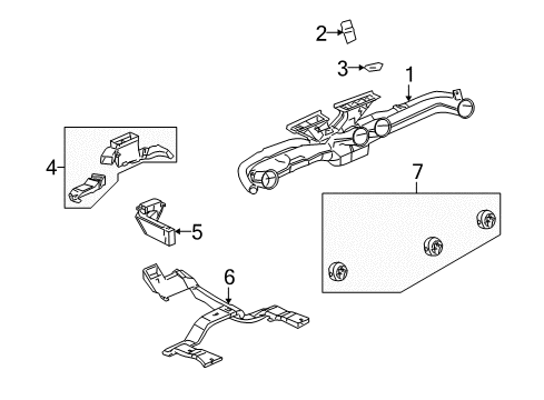 2005 Hummer H2 Deflector Assembly, Instrument Panel Outer Air Outlet Diagram for 15139391