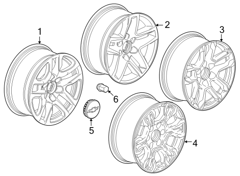 2022 Chevy Silverado 1500 Wheel, 18 X 8.5, J, Aluminum, 26Mm O/S, 13 Diagram for 84604778