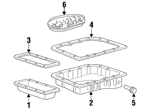 1998 Cadillac Catera Gasket,Automatic Transmission Fluid Pan Diagram for 96014234