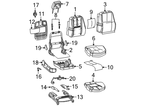 2006 Pontiac Grand Prix Passenger Seat Components Diagram