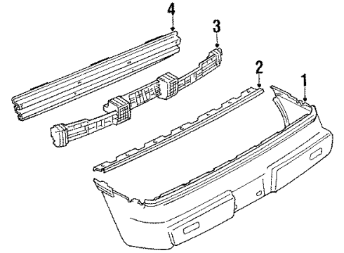 1986 Pontiac Fiero Rear Bumper Cover Diagram for 10068913