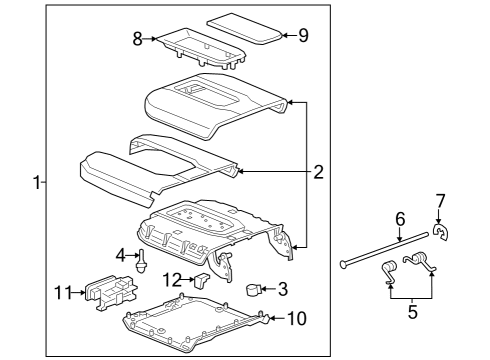 2021 GMC Sierra 1500 Center Console Diagram 1 - Thumbnail