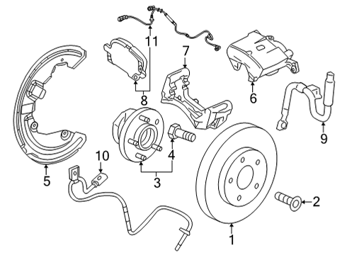 2020 Cadillac CT4 Brake Components, Brakes Diagram 1 - Thumbnail