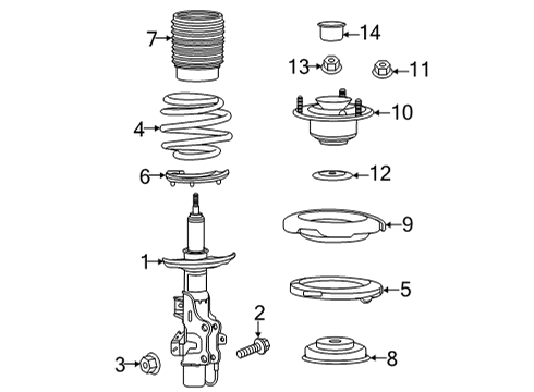 2024 Cadillac CT5 Struts & Components - Front Diagram 3 - Thumbnail