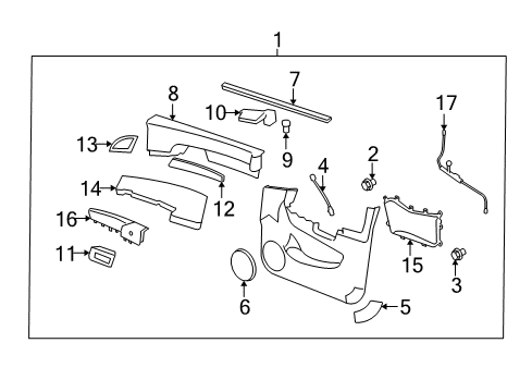 2009 Saturn Vue Interior Trim - Front Door Diagram 1 - Thumbnail