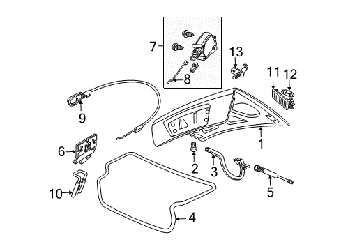 2004 Pontiac GTO Strut, Rear Compartment Lid Diagram for 92161990