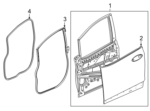 2020 Chevy Bolt EV Front Door, Body Diagram