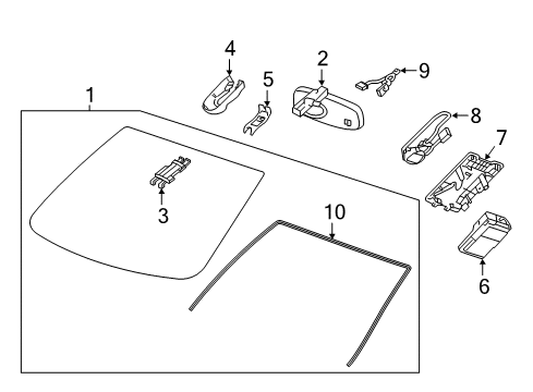 2018 GMC Terrain Windshield Glass, Reveal Moldings Diagram