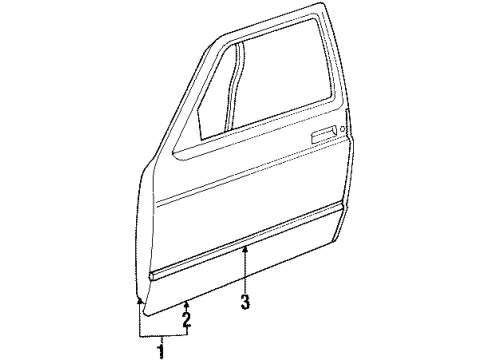 1991 Chevy S10 Blazer MOLDING AS Diagram for 15630038