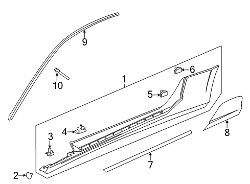 2020 Chevy Camaro Molding Assembly, Rocker Panel *Service Primer Diagram for 23399024