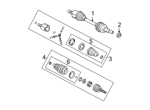 2007 Chevy Equinox Front Wheel Drive Shaft Assembly Diagram for 15295799