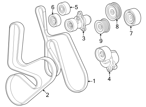 2023 Cadillac Escalade Pulley Assembly, Belt Idler Diagram for 12695659