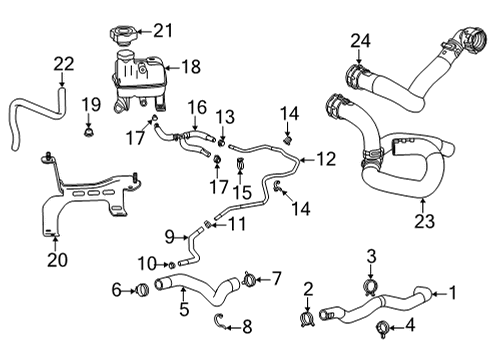 2023 Cadillac CT4 Radiator Hoses Diagram 1 - Thumbnail