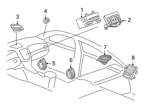 2015 Chevy Cruze Speaker Assembly, Radio Rear Compartment Diagram for 95996730