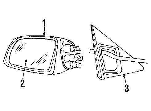 1994 Buick Regal Mirror Asm,Outside Rear View Diagram for 88896760