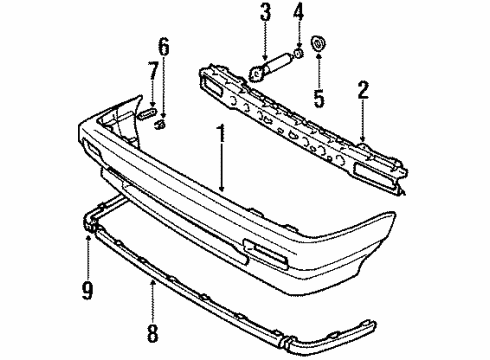 1987 Chevy Sprint Front Bumper Cover Diagram for 96055952