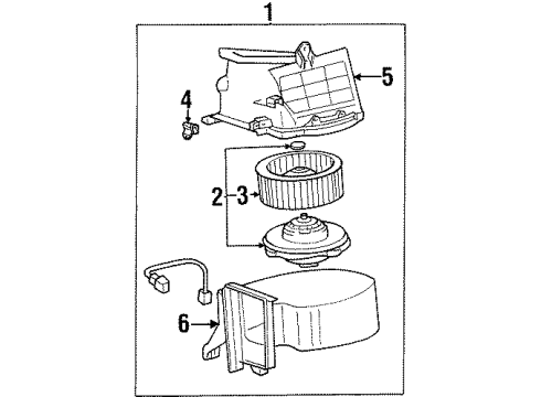 1998 Chevy Prizm BLOWER, Heater Blower Motor Diagram for 94859189