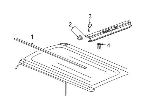 2008 Hummer H2 Exterior Trim - Roof Diagram