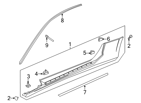 2024 Chevy Camaro Exterior Trim - Pillars Diagram 4 - Thumbnail