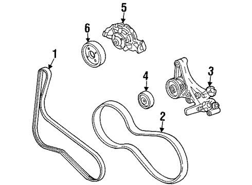 1999 Pontiac Firebird Belt,Water Pump & Generator & P/S Pump Diagram for 88986833