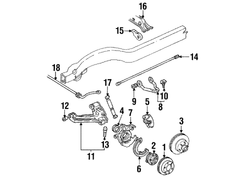 1996 Chevy K1500 Suburban Front Suspension, Control Arm Diagram 1 - Thumbnail